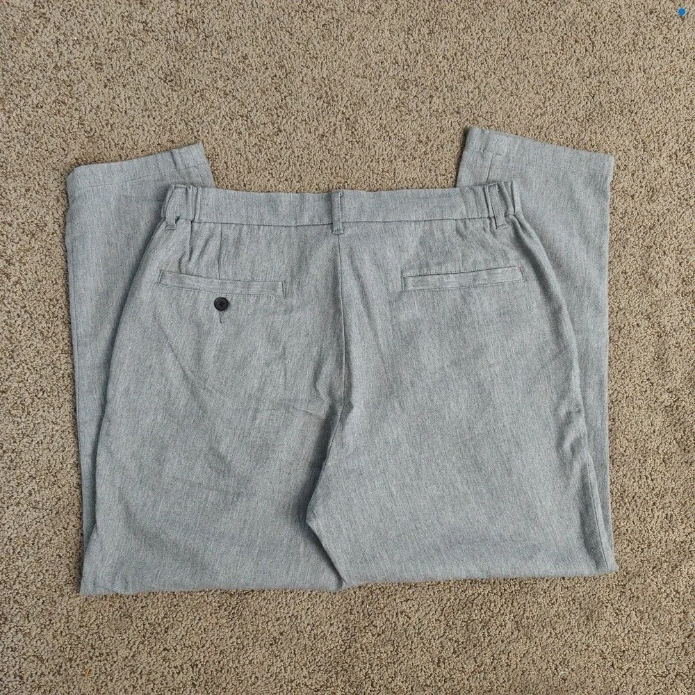 Rageblue Mens Gray Pleated Tapered Trousers Elastic Waist Cuffed Pants Size L